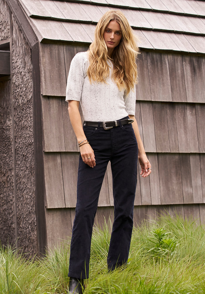Buffalo Women Pants Navy Woven Denim Pants Rinse Wash Finish Easy-Care Styling