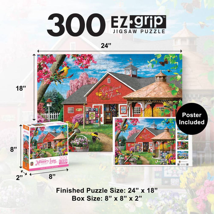 MasterPieces Memory Lane Goldfinch Farms - 300 Piece EZ Grip Jigsaw Puzzle