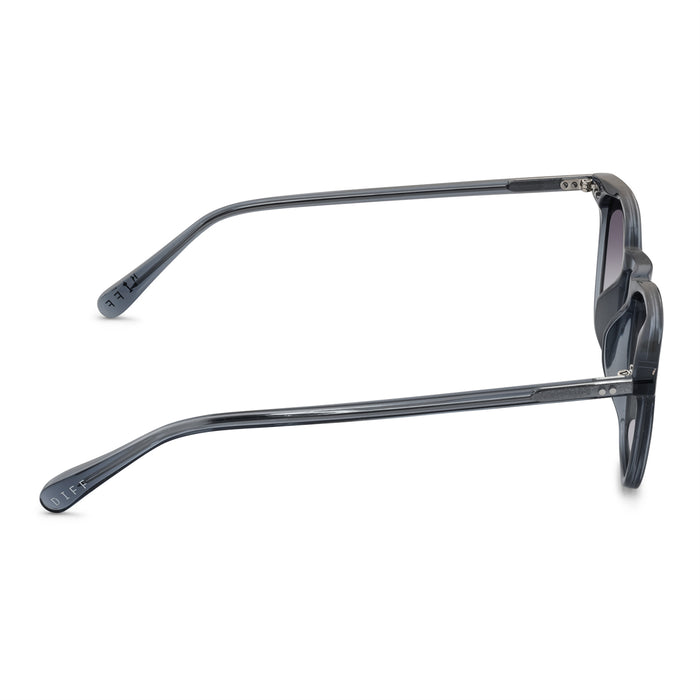 diff eyewear maxwell square sunglasses with a blue night sky frame and grey gradient polarized lens side view