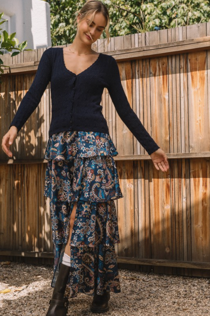 McKenzie Long Sleeve Pointelle Knit Cardigan