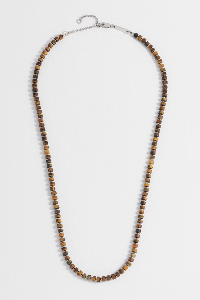 Men's Gemstone Rondelle Necklace
