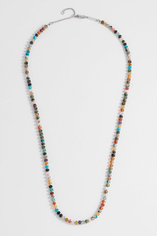 Men's Gemstone Rondelle Necklace