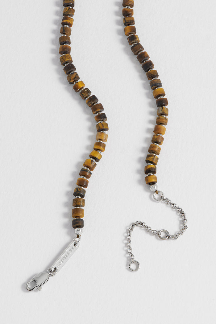 Men's Gemstone Rondelle Necklace