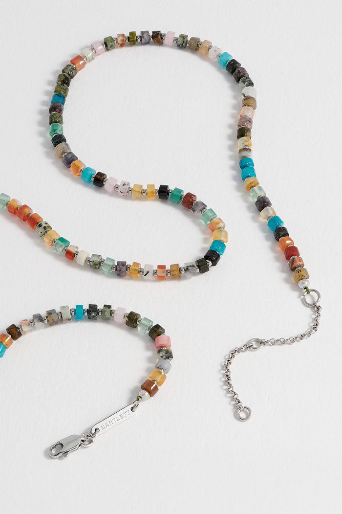 Men's Gemstone Rondelle Necklace