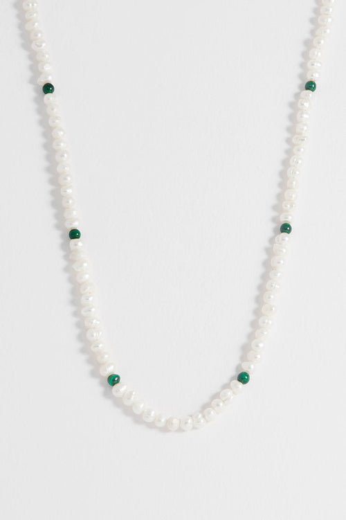 Men's Pearl and Gemstone Necklace
