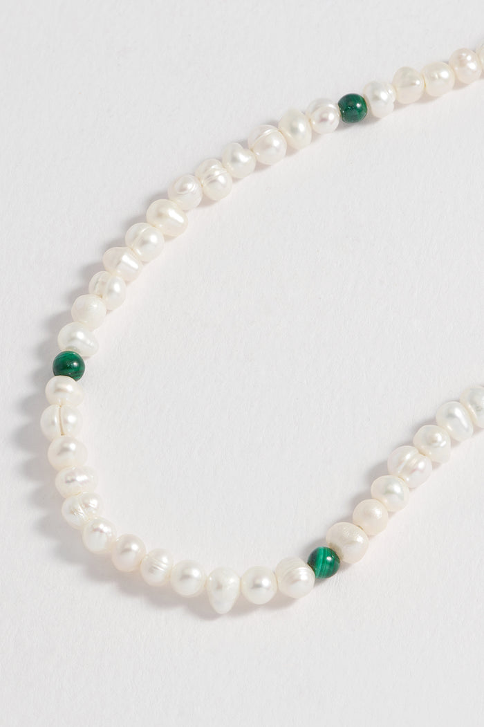 Men's Pearl and Gemstone Necklace
