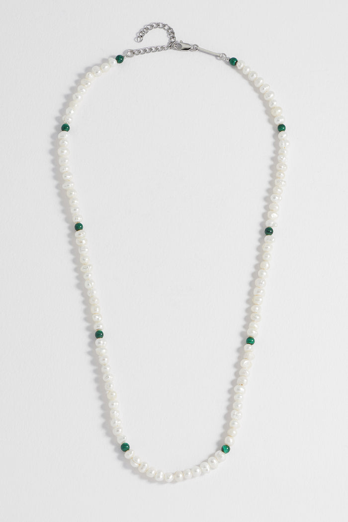 Men's Pearl and Gemstone Necklace