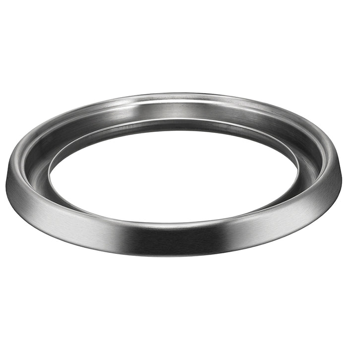 Der Unold Metall-Abtropfring für ASIA-GRILL 58543 + 58546 ist ein metallischer, kreisrunder Ring mit glatter, polierter Oberfläche und leicht abgeschrägten Kanten, abgebildet auf weißem Grund.