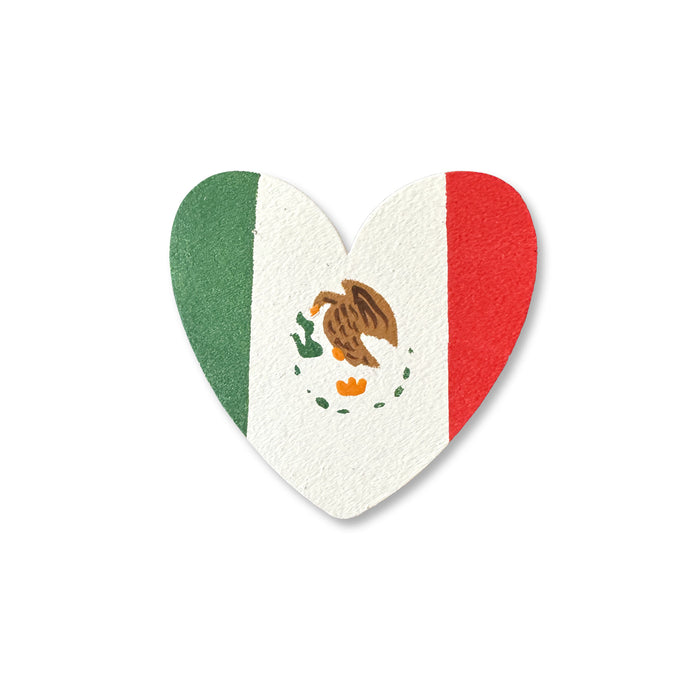Mexican Flag Heart Magnet, Single