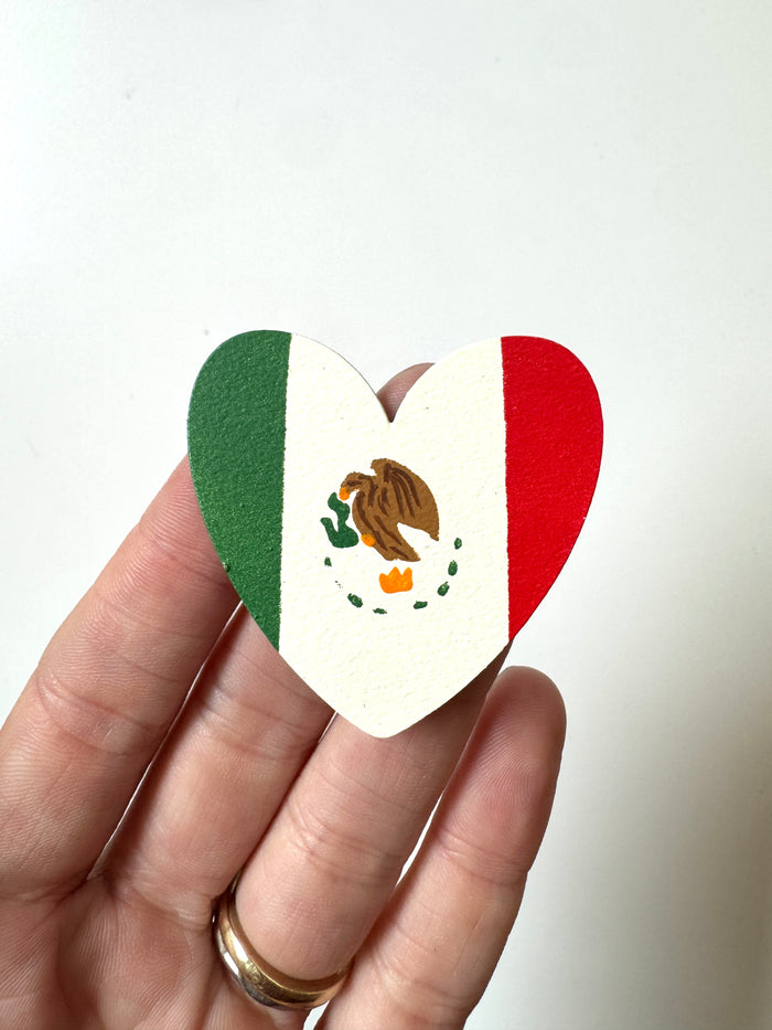 Mexican Flag Heart Magnet, Single