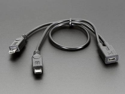 Micro B USB 2-Way Y Splitter Cable by The Pi Hut - The Pi Hut