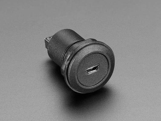 Micro USB B Jack to USB A Plug Round Panel Mount Adapter by The Pi Hut - The Pi Hut