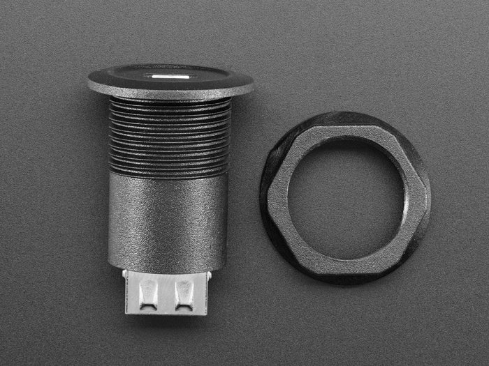 Micro USB B Jack to USB A Plug Round Panel Mount Adapter by The Pi Hut - The Pi Hut