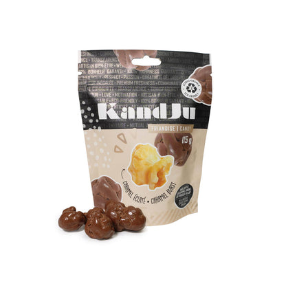 Milk chocolate coated caramel popcorn - 115 g