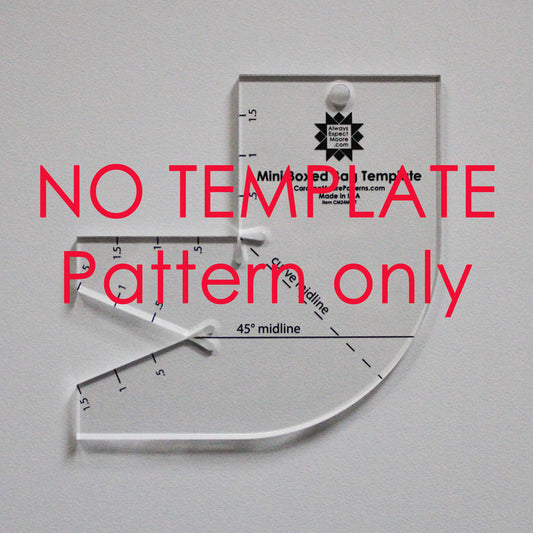 Mini Boxed Bag Template Insert - NO TEMPLATE, PATTERN ONLY