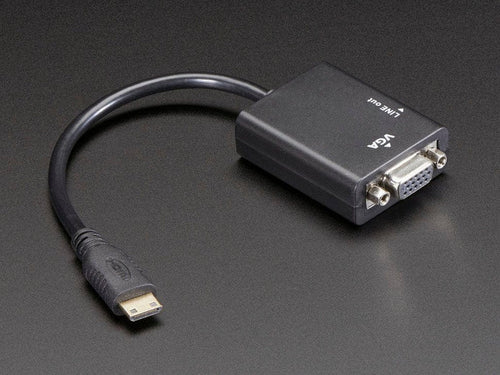Mini HDMI to VGA Video Adapter with 3.5mm Stereo Cable by The Pi Hut - The Pi Hut