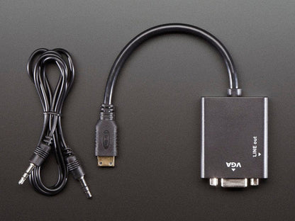 Mini HDMI to VGA Video Adapter with 3.5mm Stereo Cable by The Pi Hut - The Pi Hut