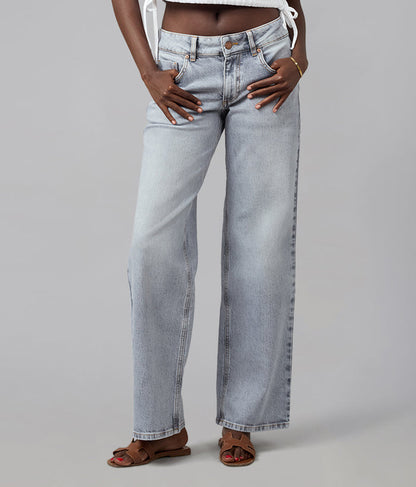 MIRO-MON Mid Rise Comfort Straight Jeans