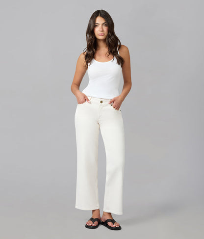 MIRO-RAW Mid Rise Comfort Straight Jeans