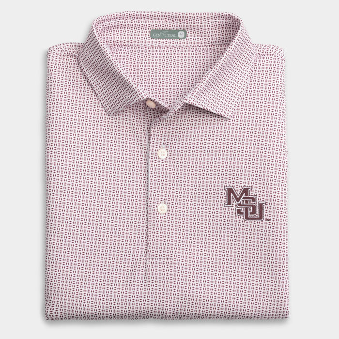 Mississippi State Trellis Printed Performance Polo