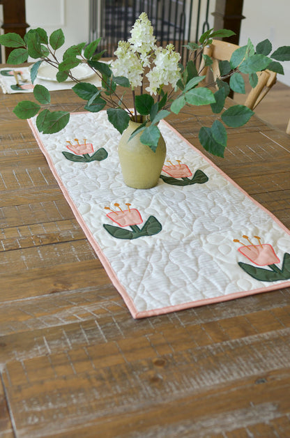 Mod Floral Table Runner (Downloadable Sewing and Machine Embroidery Pattern)