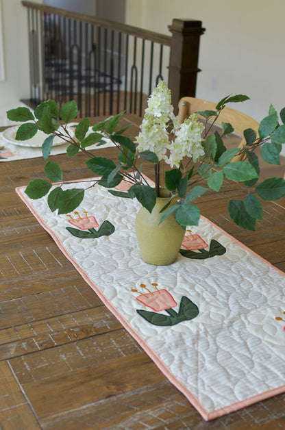 Mod Floral Table Runner (Downloadable Sewing and Machine Embroidery Pattern)