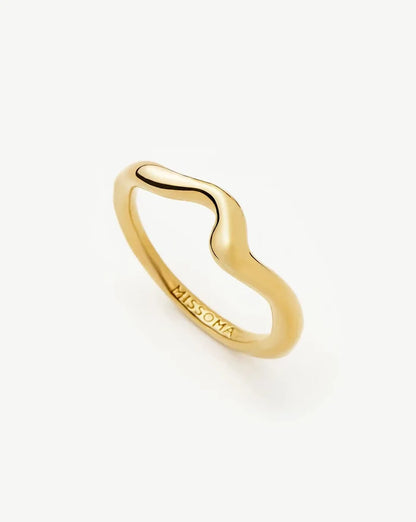 Molten Wave Stacking Ring | 18k Gold Vermeil Rings Missoma