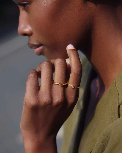 Molten Wave Stacking Ring | 18k Gold Vermeil Rings Missoma