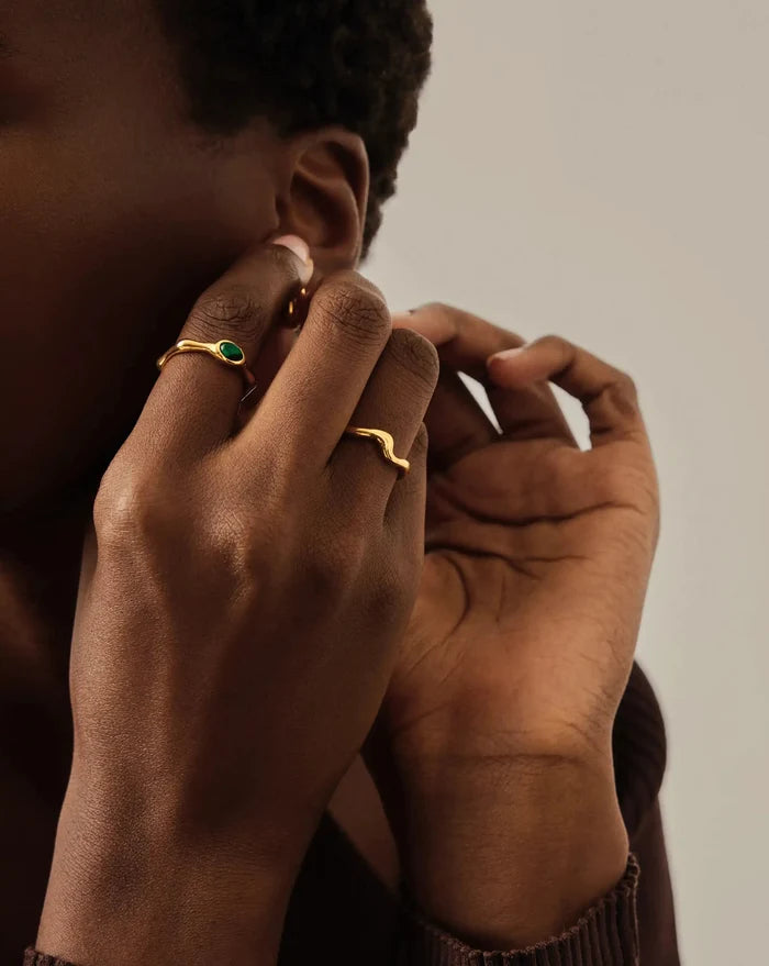 Molten Wave Stacking Ring | 18k Gold Vermeil Rings Missoma
