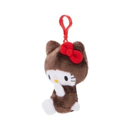 Monchhichi x Hello Kitty 4.7 Inch Hello Kitty in Overalls Big Head Plush Clip