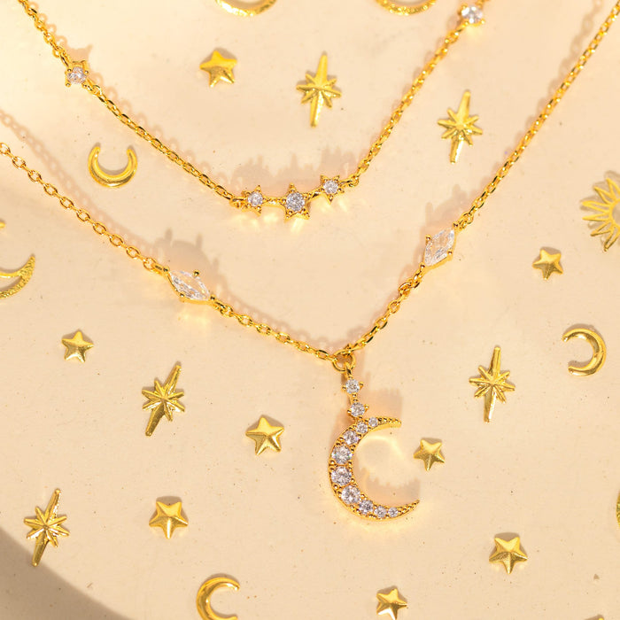 Moon & Stars Layered Necklace