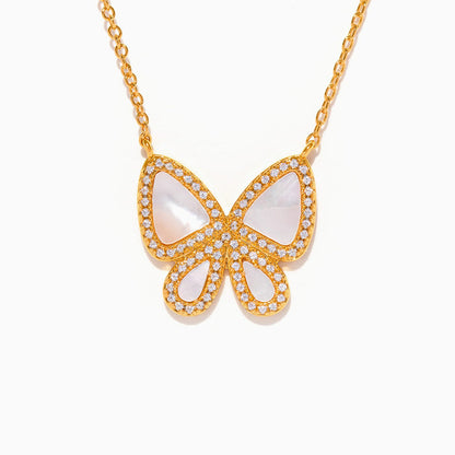 Mother of Pearl Butterfly Necklace