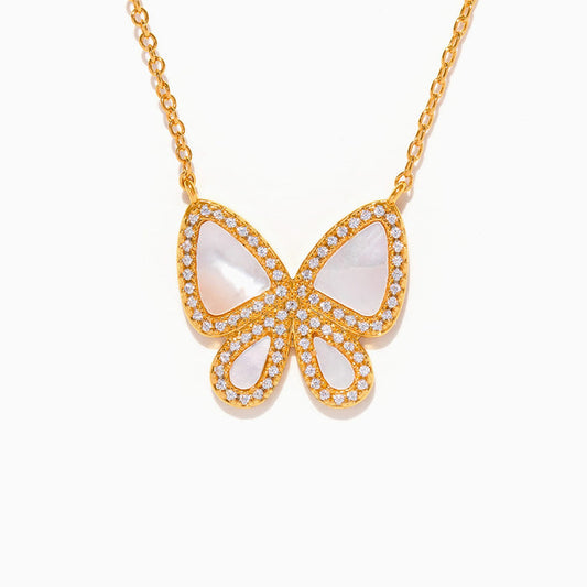 Mother of Pearl Butterfly Necklace