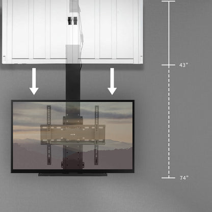 Motorized Drop Down Ceiling TV Mount for 32 to 55 inch Screens, Vertical Electric Television Bracket with Remote Control