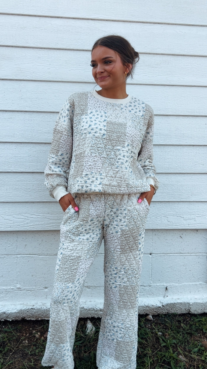 Multi-Floral Patchwork Quilted Lounge Pants