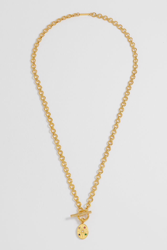 Multi Star T-Bar Chunky Necklace
