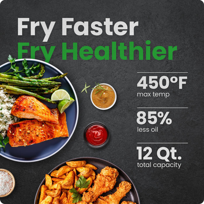 Multifunctional Digital Air Fryer w/ Integrated Smart Thermometer - 12 Quart