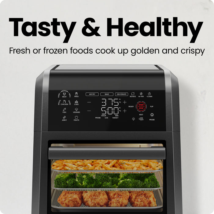 Multifunctional Digital Air Fryer w/ Integrated Smart Thermometer - 12 Quart