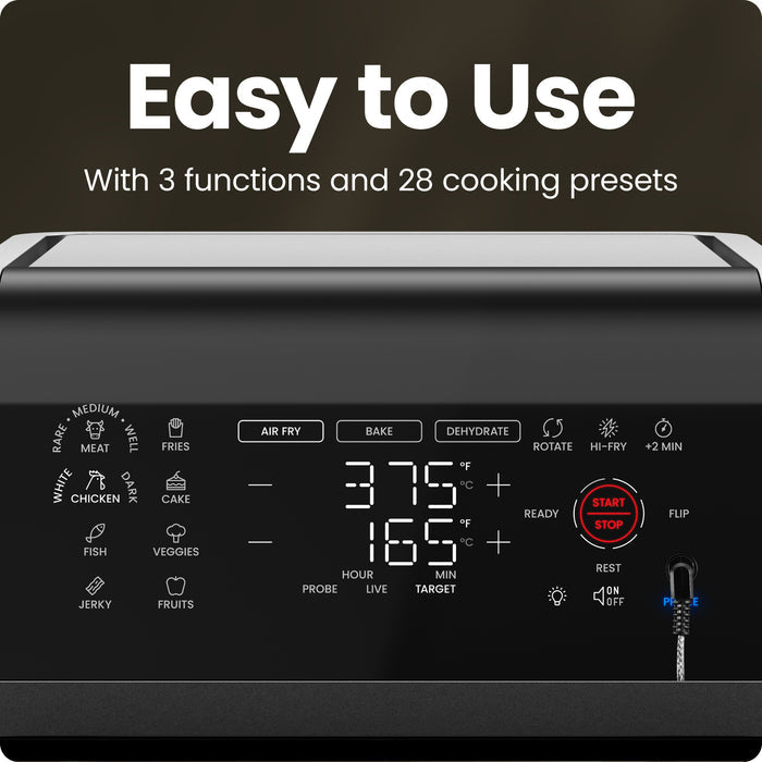 Multifunctional Digital Air Fryer w/ Integrated Smart Thermometer - 12 Quart