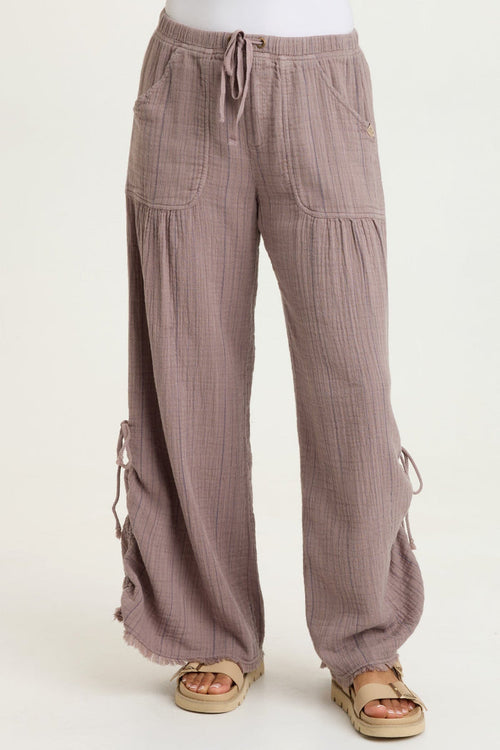 XCVI Muriel Stripe Gauze Wide-Leg Pant