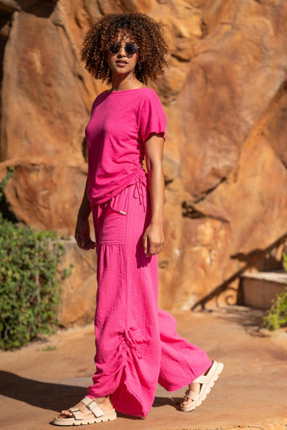 XCVI Muriel Stripe Gauze Wide-Leg Pant