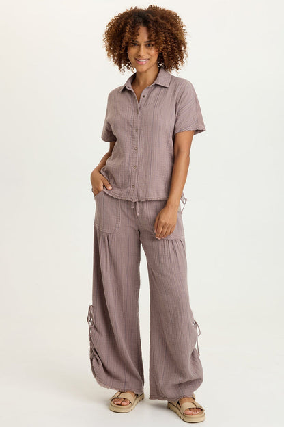 XCVI Muriel Stripe Gauze Wide-Leg Pant