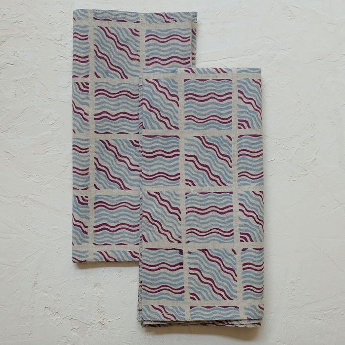NEEM Block Printed Napkin Set of 4 (Aubergine)