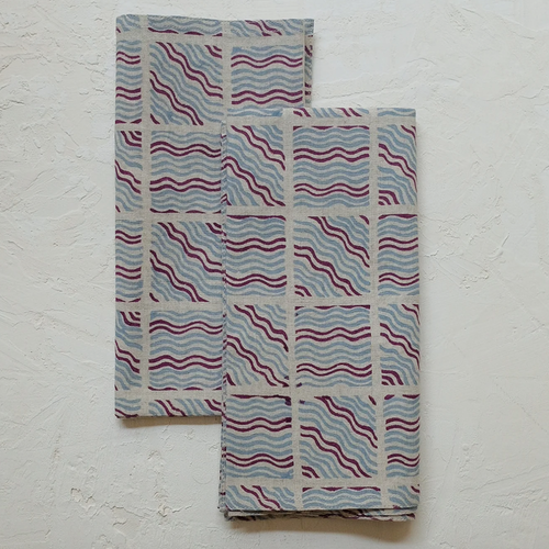 NEEM Block Printed Napkin Set of 4 (Aubergine)