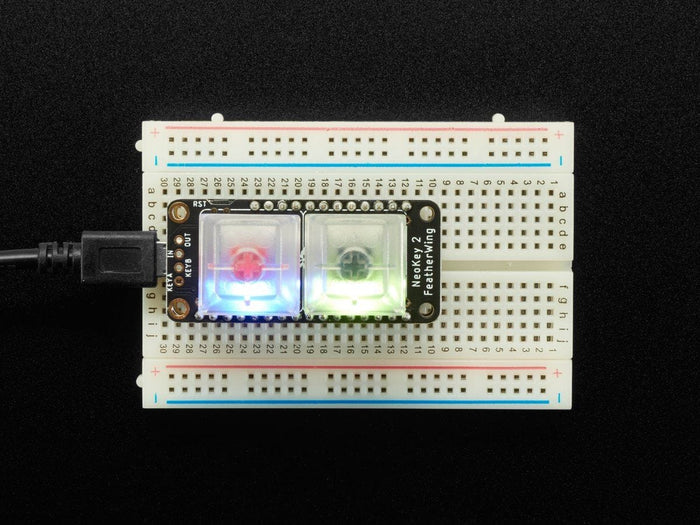 NeoKey FeatherWing - Two Mechanical Key Switches with NeoPixels by Adafruit - The Pi Hut