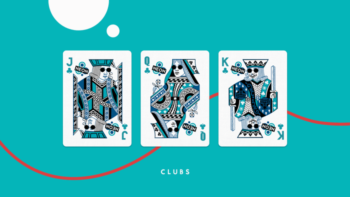 Neon Line Playing Cards by Riffle Shuffle Playing Card Company