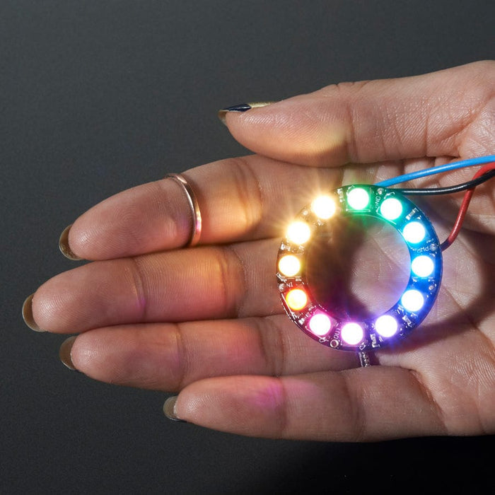 NeoPixel Ring - 12 x 5050 RGBW LEDs w/ Integrated Drivers (Warm White - ~3000K) by Adafruit - The Pi Hut