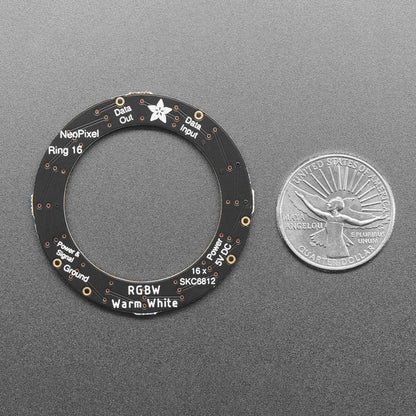 NeoPixel Ring - 16 x 5050 RGBW LEDs w/ Integrated Drivers (Warm White - ~3000K) by Adafruit - The Pi Hut