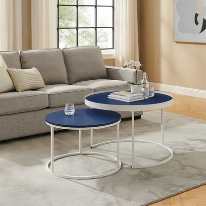 Nested Coffee Table Blue/White by Urban Style -Home Living Store - -
