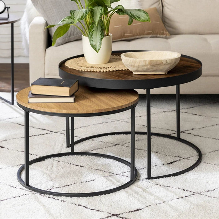 Nested Coffee Table in Dark Walnut/English Oak by Urban Style -Home Living Store - -